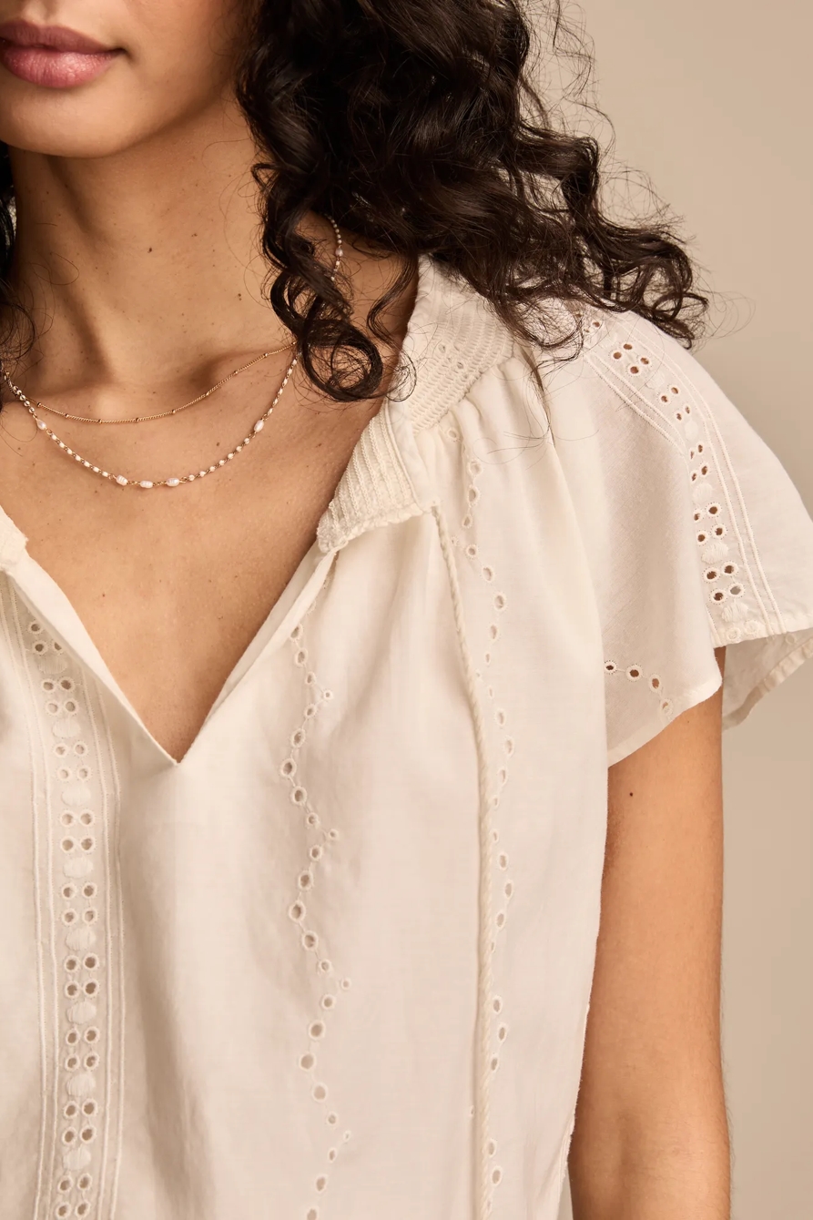 FLUTTER SLEEVE TOP - Lucky Brand Outlet