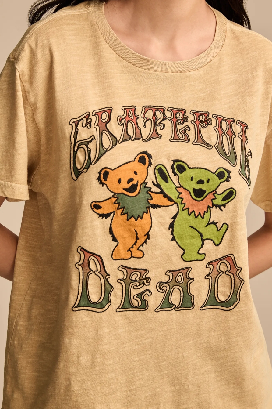 GRATEFUL DEAD EMBROIDERED DANCING BEARS BOYFRIEND TEE - Lucky Brand Outlet