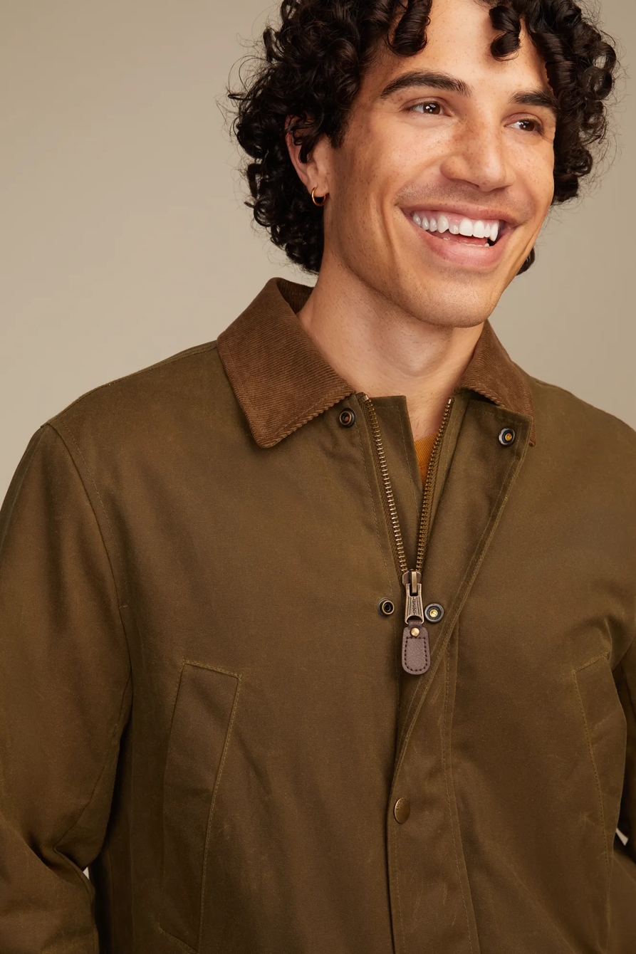 CORDUROY COLLAR WAXED BARN JACKET - Lucky Brand Outlet