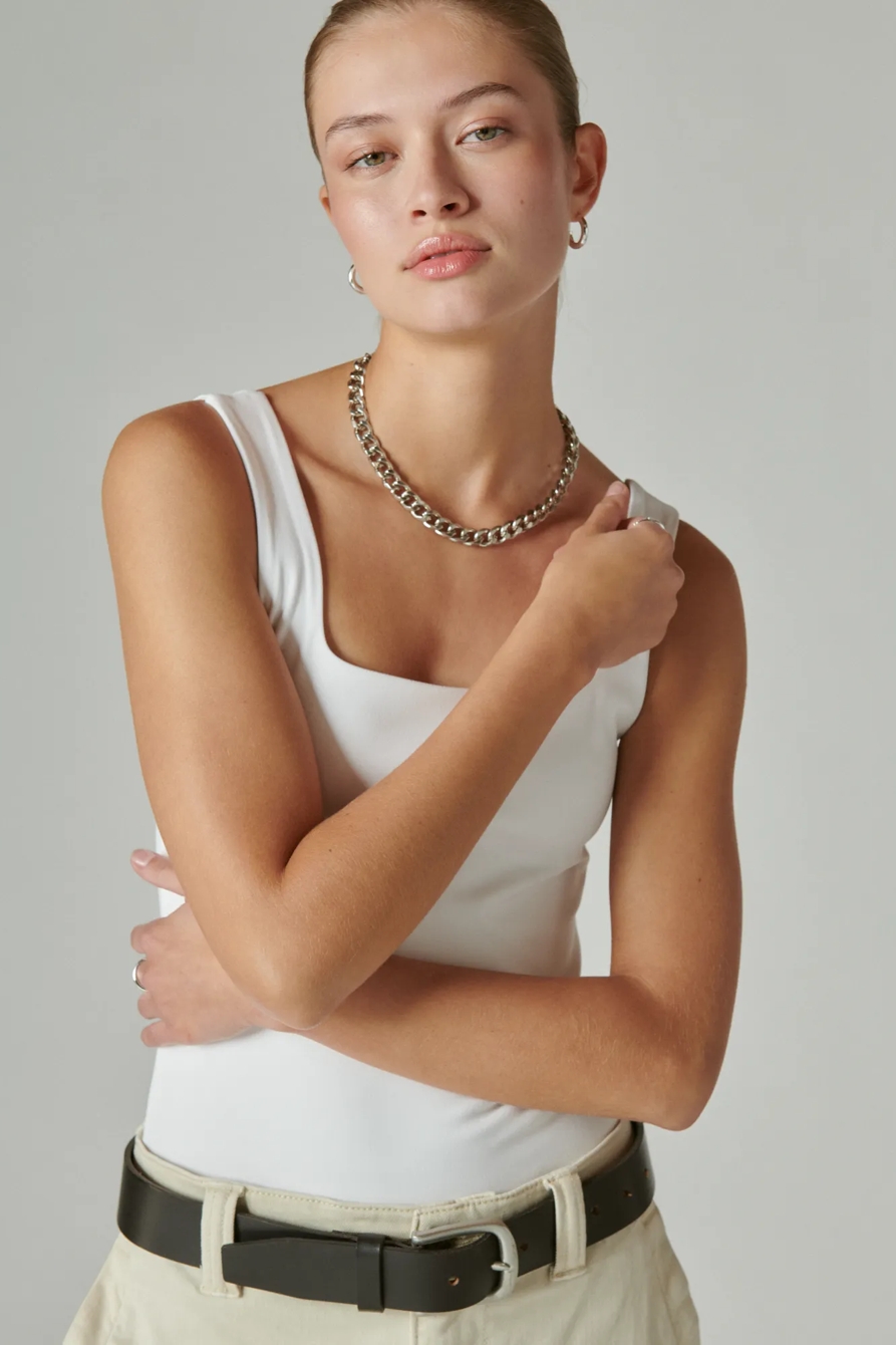 SQUARE NECK BODYSUIT - Lucky Brand Outlet