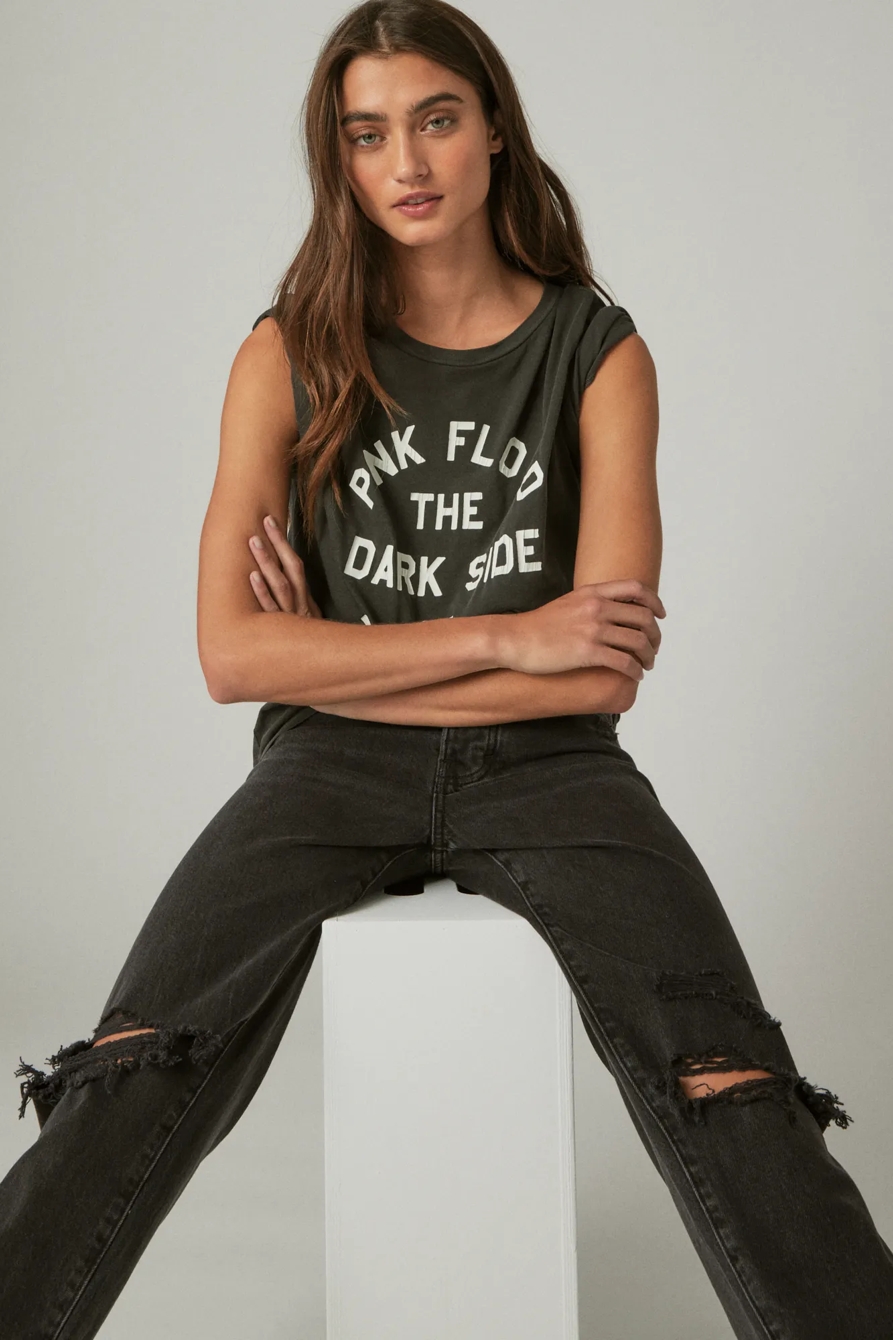 PINK FLOYD WORD CIRCLE BOYFRIEND TEE - Lucky Brand Outlet