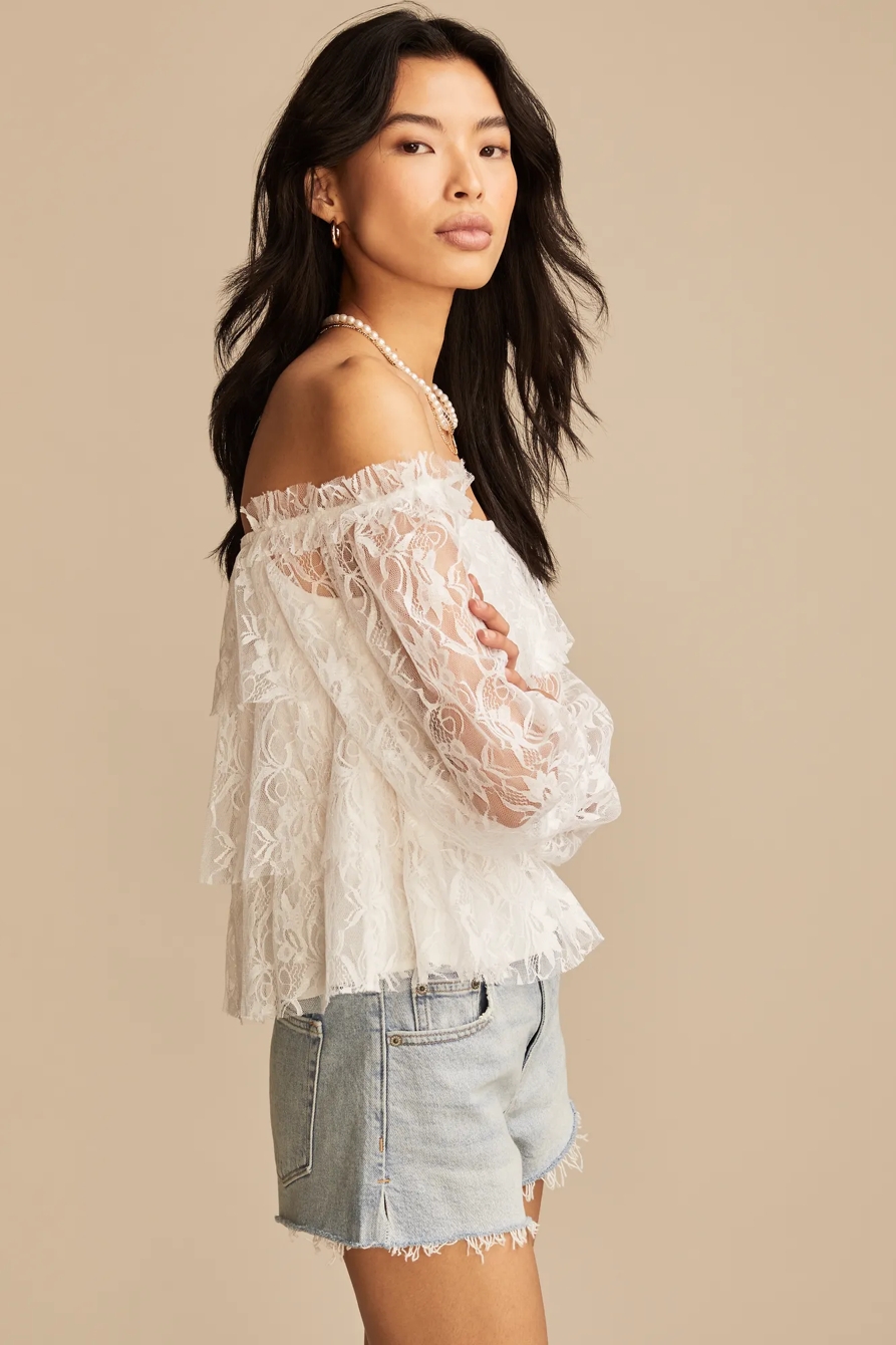 LACE OFF THE SHOULDER TOP - Lucky Brand Outlet