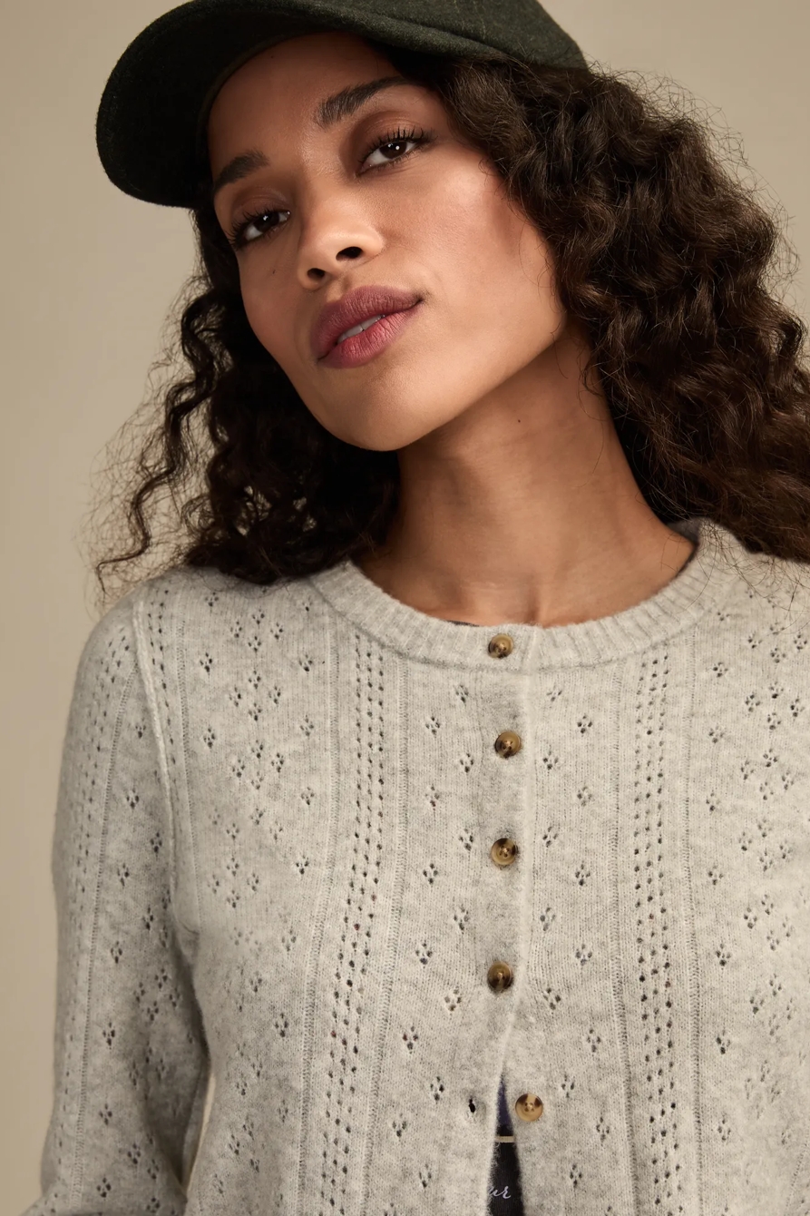 CLOUD SOFT POINTELLE CARDIGAN - Lucky Brand Outlet