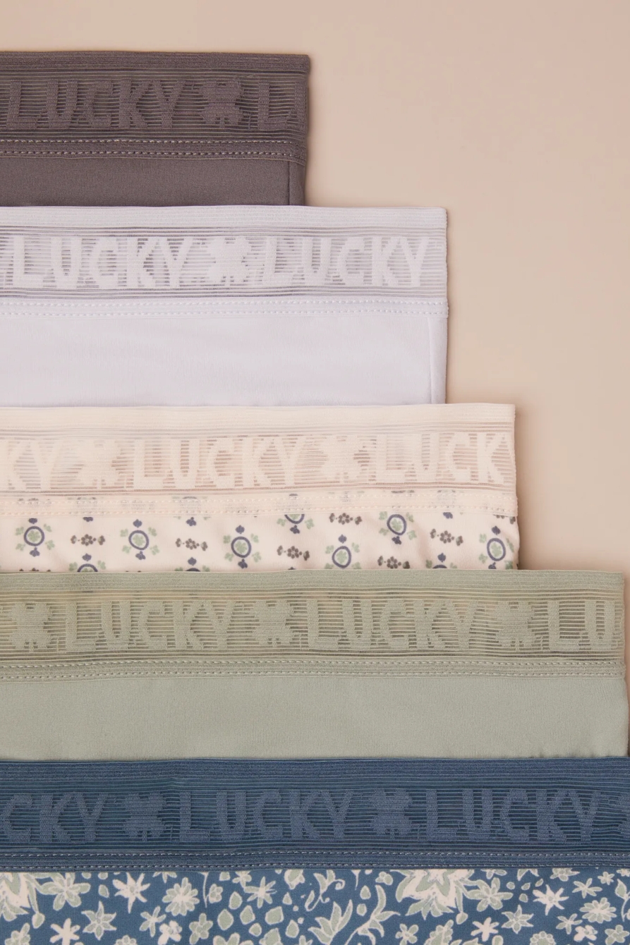 5 PACK LOGO TRIMMED THONG - Lucky Brand Outlet