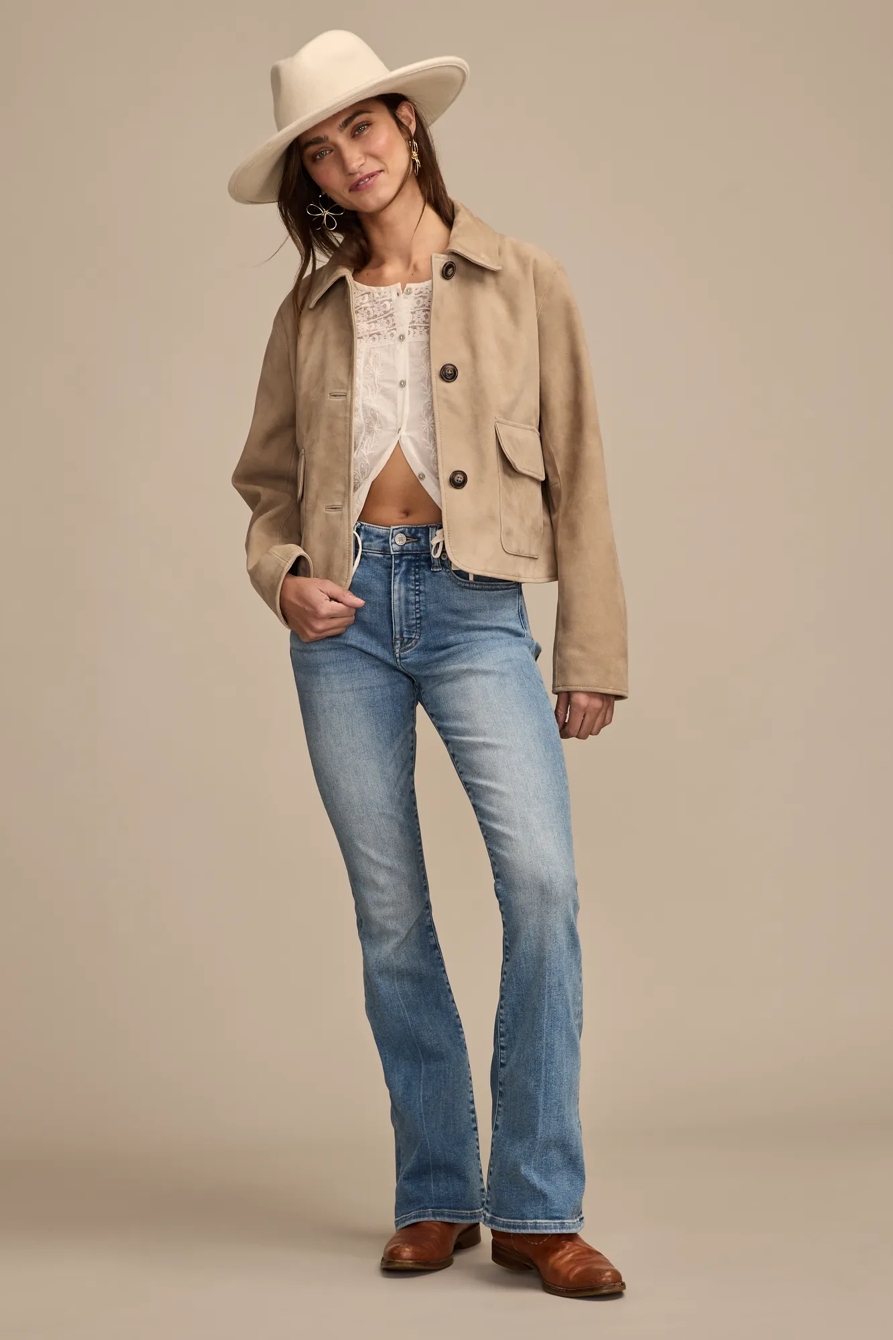 SUEDE LEATHER JACKET - Lucky Brand Outlet
