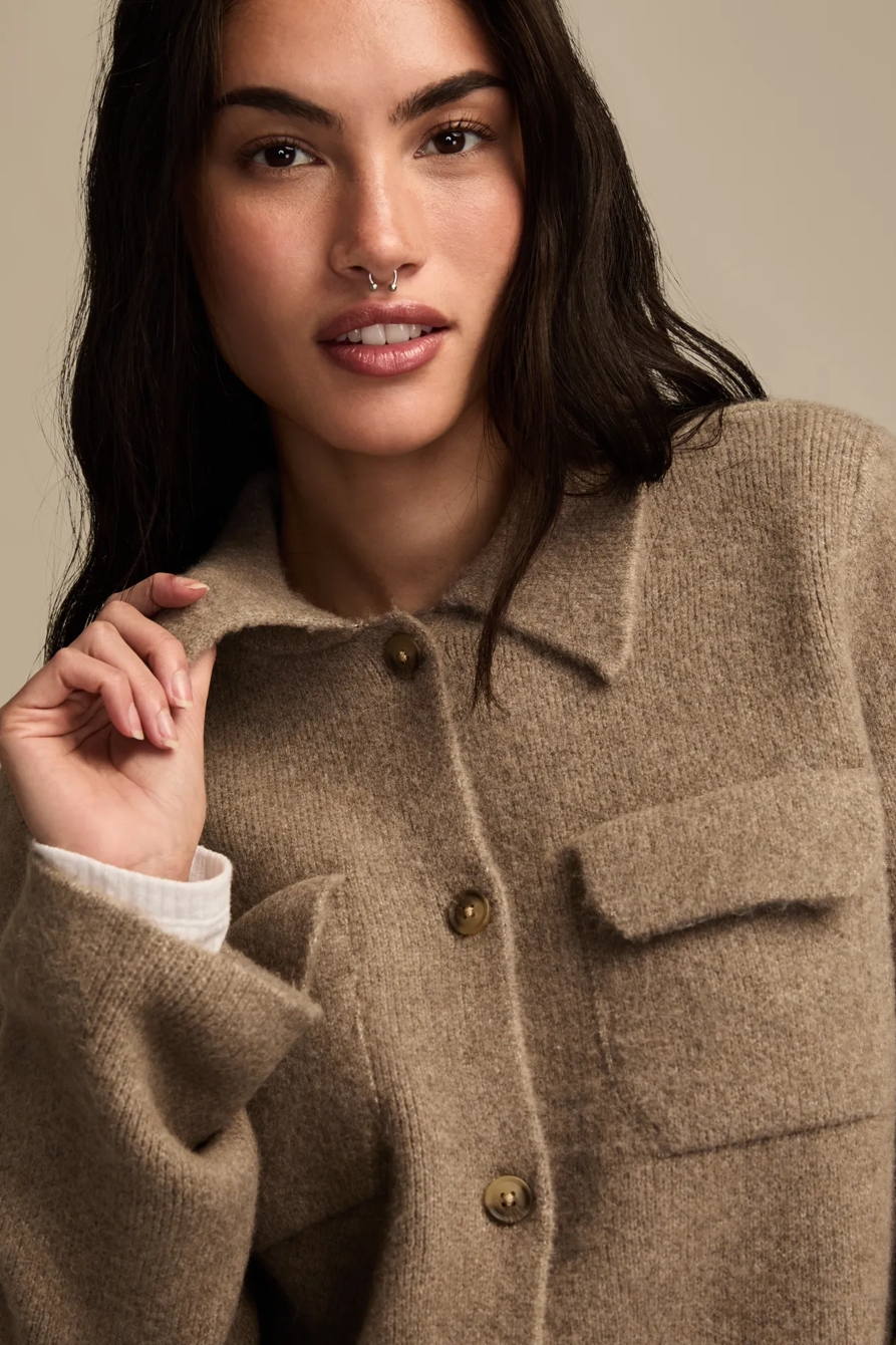 COLLARED BUTTON DOWN SWEATER - Lucky Brand Outlet