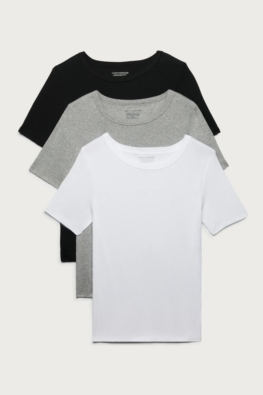 3 PACK MODAL COTTON CREW TEE - Lucky Brand Outlet