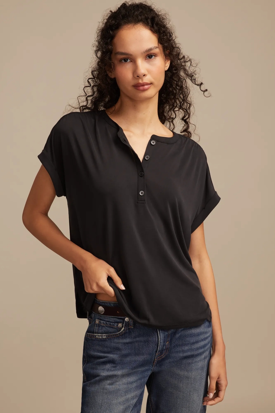 SANDWASH HENLEY BUTTON FRONT TOP - Lucky Brand Outlet