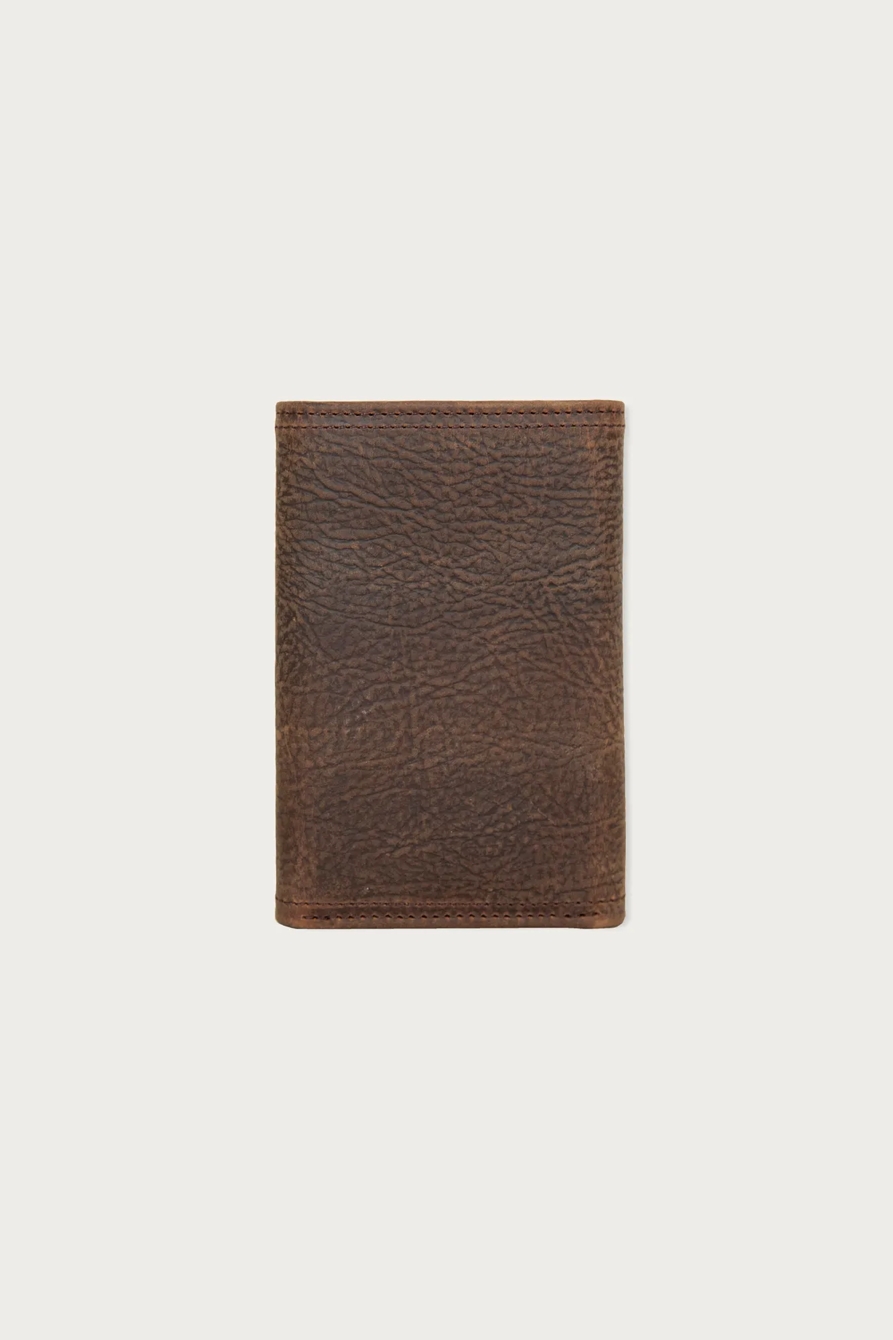 Double Stitched Leather Trifold Wallet - Lucky Brand Outlet