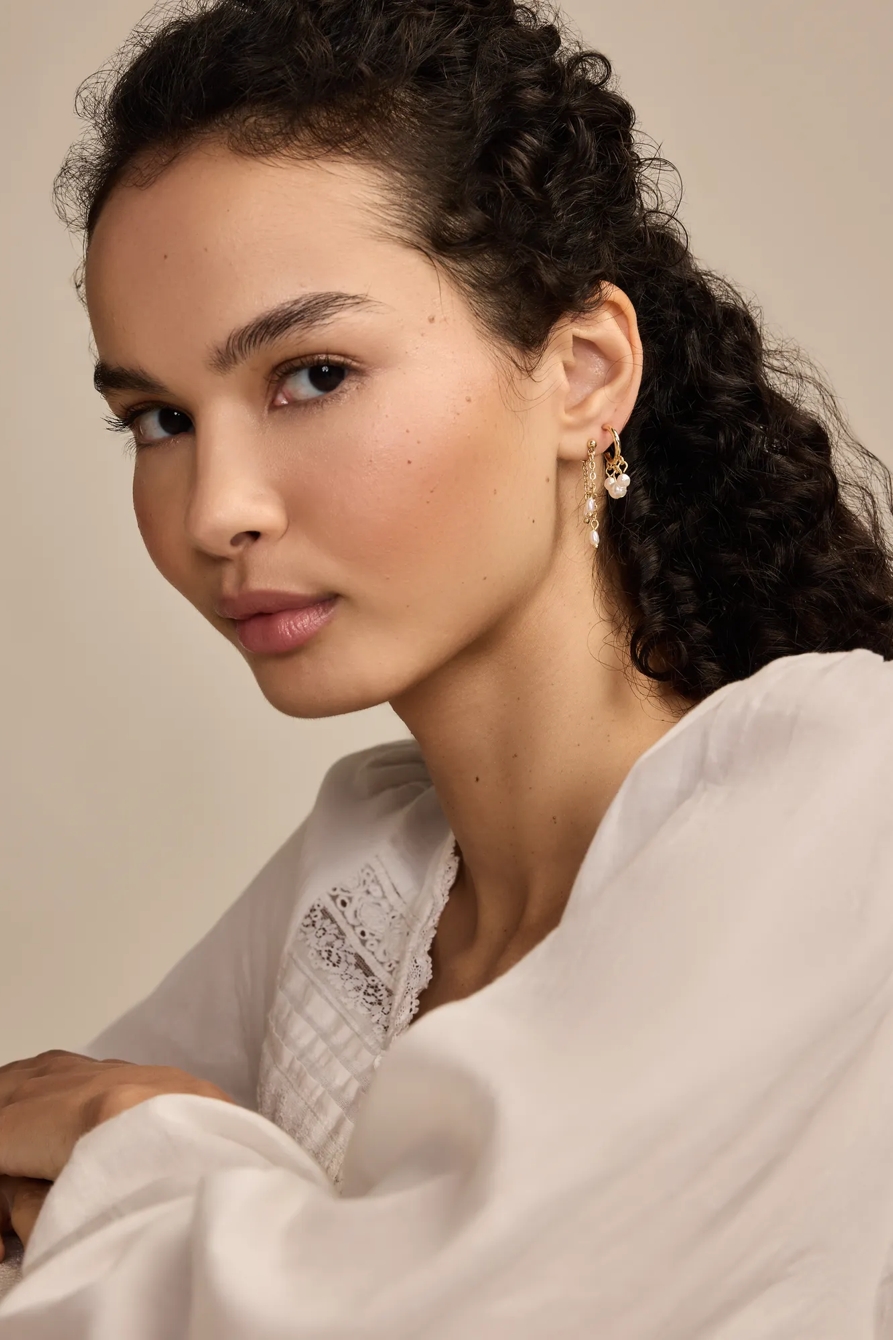 PEARL DROP HOOP AND STUD EARRING SET - Lucky Brand Outlet