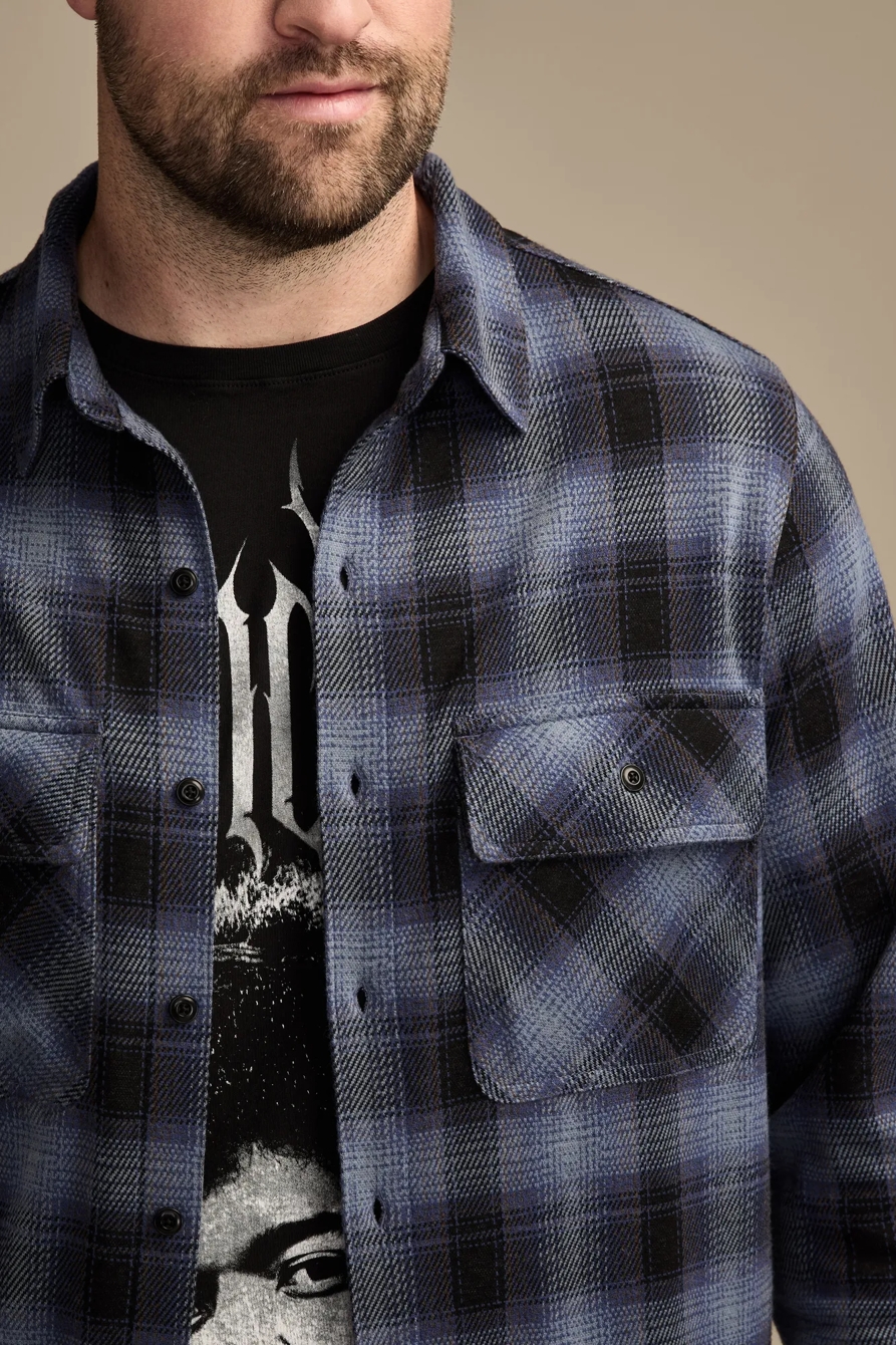BIG & TALL BRUSHED KNIT SHIRTING - Lucky Brand Outlet
