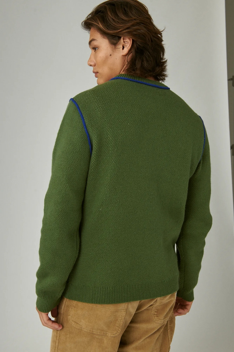 INTARSIA CREW NECK SWEATER - Lucky Brand Outlet