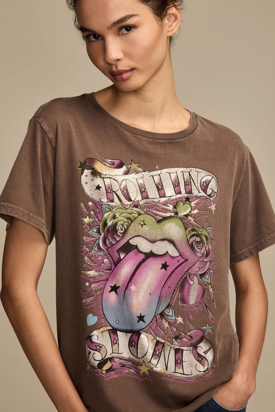 ROLLING STONES TATTOO BOYFRIEND TEE - Lucky Brand Outlet