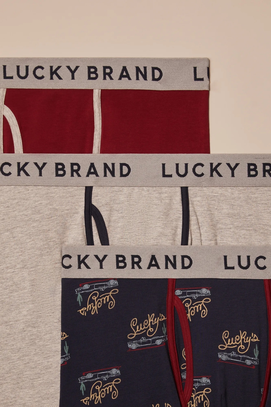 3 PACK STRETCH BOXER BRIEFS - Lucky Brand Outlet