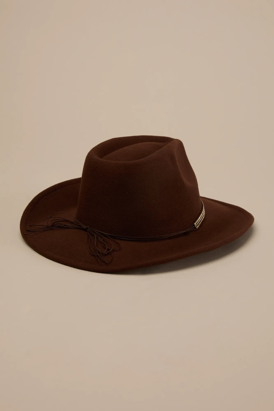 Cowboy Hat with Beaded Band - Lucky Brand Outlet