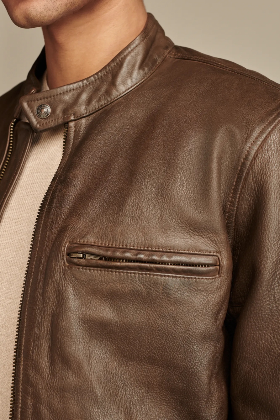 WASHED LEATHER BONNEVILLE JACKET - Lucky Brand Outlet