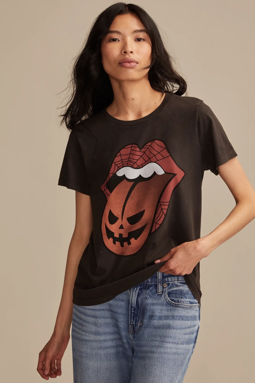 ROLLING STONES PUMPKIN TONGUE CLASSIC CREW - Lucky Brand Outlet