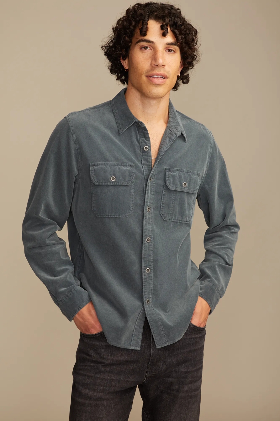 LONG SLEEVE CORDUROY UTILITY SHIRT - Lucky Brand Outlet