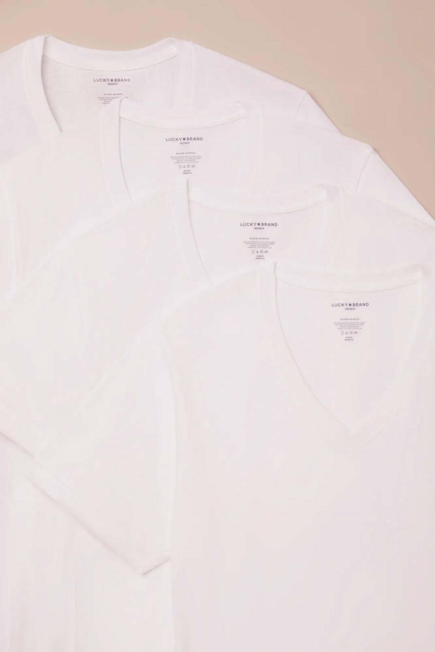 4 PACK V-NECK TEES - Lucky Brand Outlet