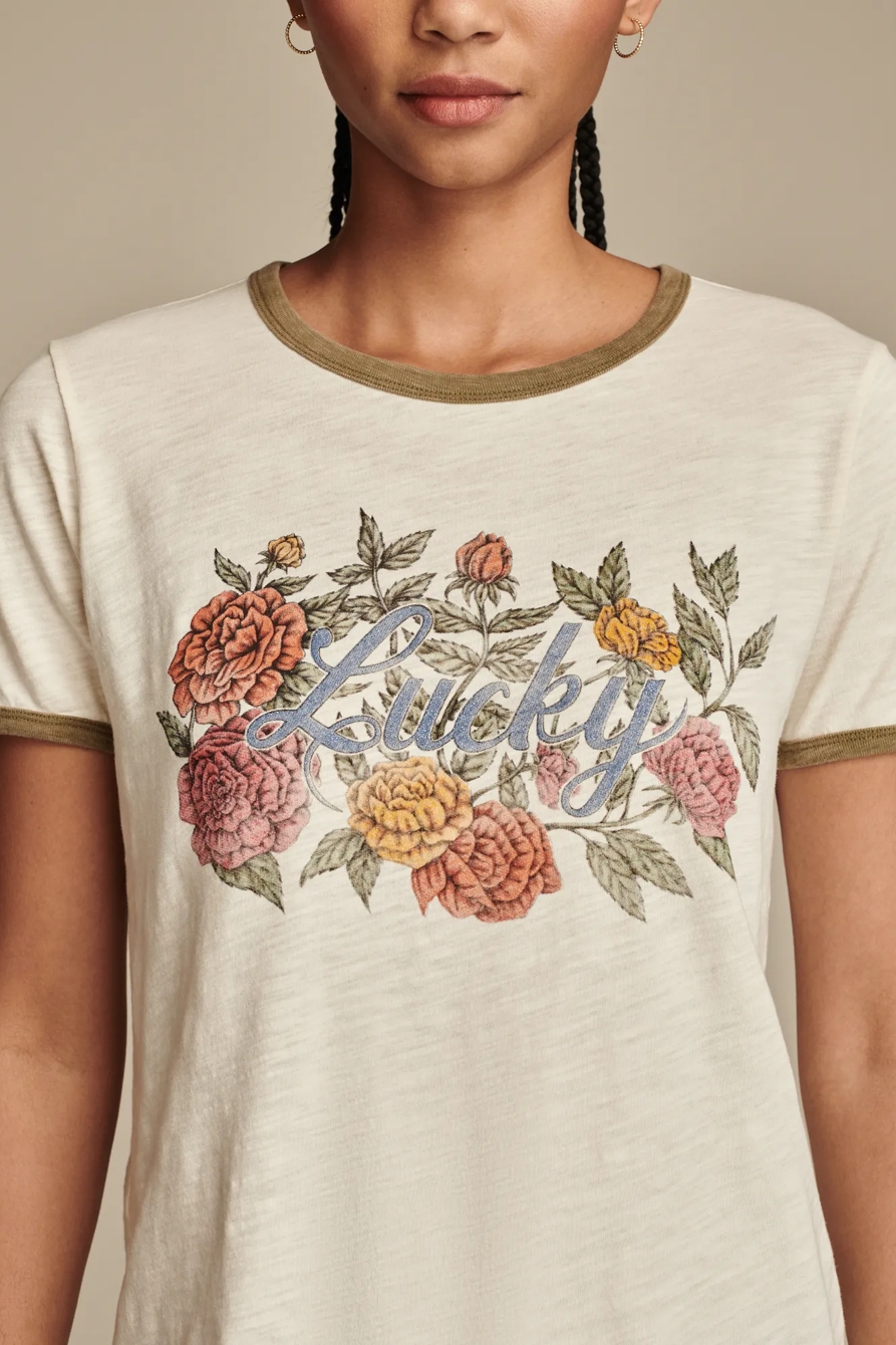 FLORAL LUCKY RINGER TEE - Lucky Brand Outlet