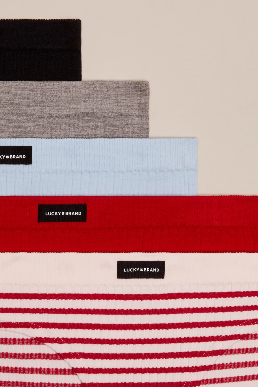 5 PACK NYLON LOGO BIKINI - Lucky Brand Outlet