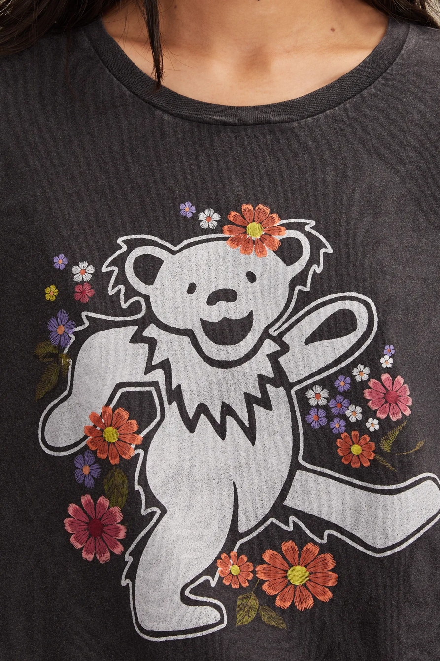 GRATEFUL DEAD FLOWER BEAR CLASSIC CREW - Lucky Brand Outlet