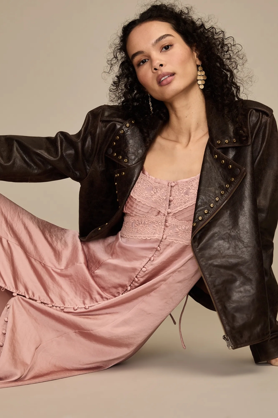 PINTUCK LACE MIDI DRESS - Lucky Brand Outlet