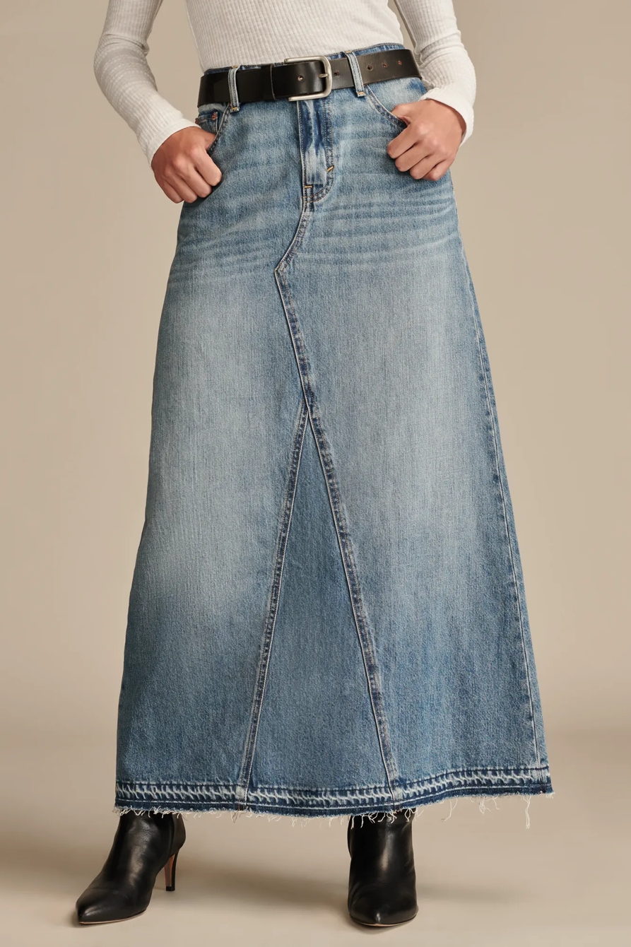 DENIM MAXI SKIRT - Lucky Brand Outlet
