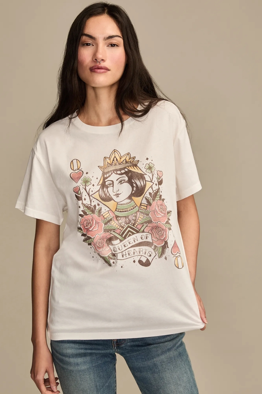 TATTOO QUEEN BOYFRIEND TEE - Lucky Brand Outlet