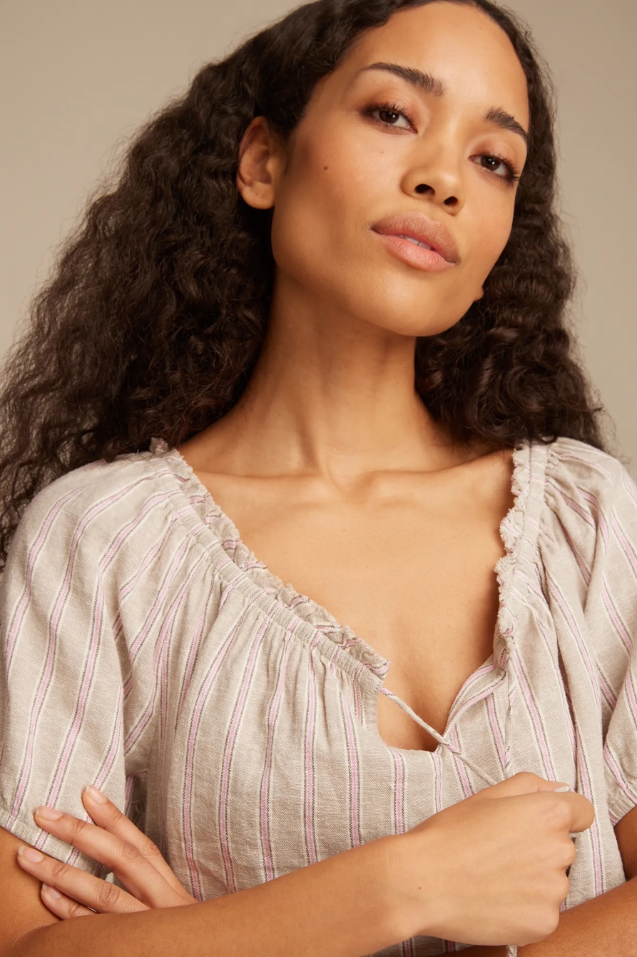 LINEN PEASANT TOP - Lucky Brand Outlet