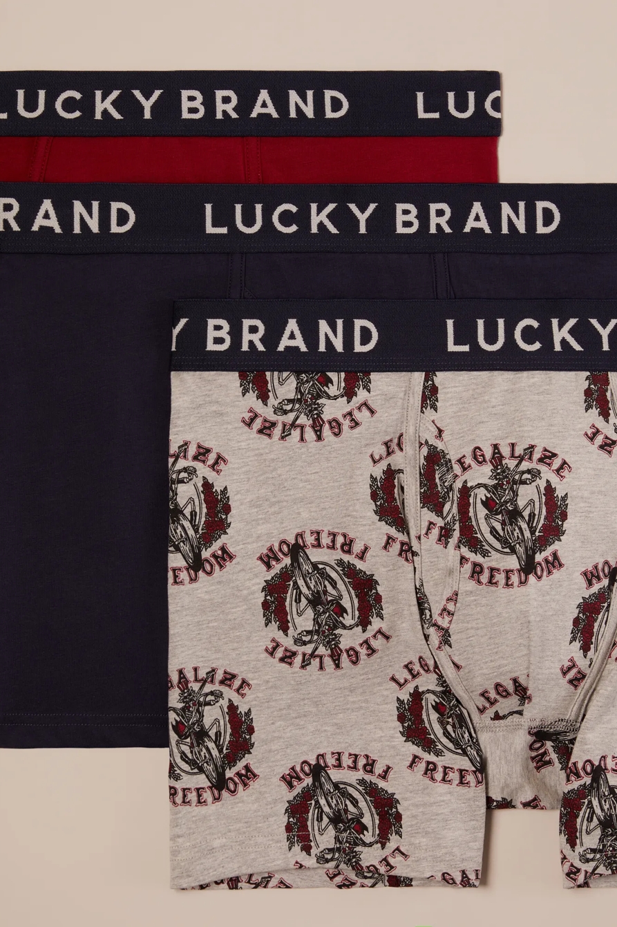 3 PACK STRETCH BOXER BRIEFS - Lucky Brand Outlet