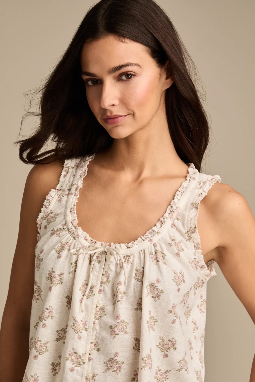 FLORAL PLEATED SHELL TANK - Lucky Brand Outlet