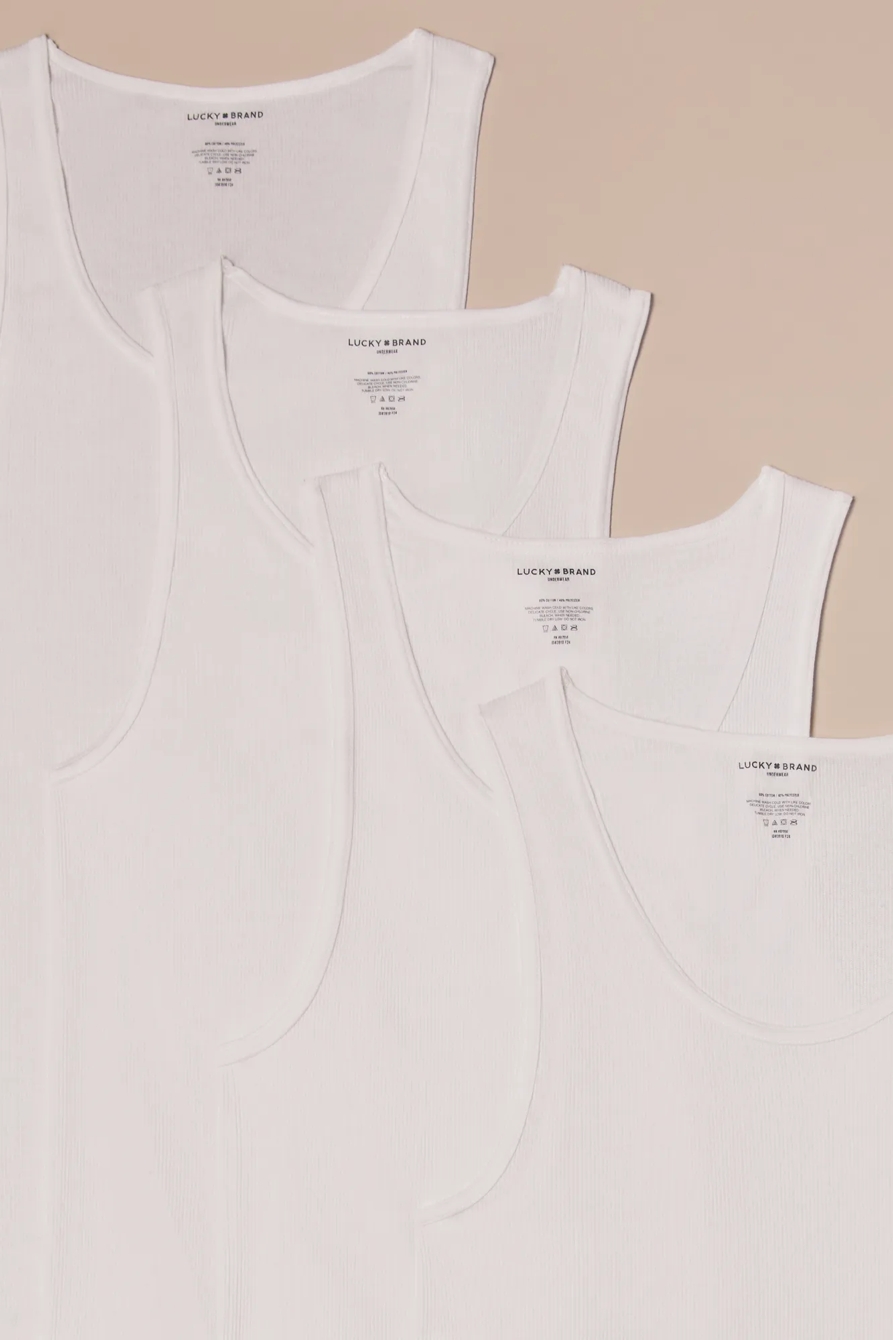 4 PACK A-SHIRT TANK TOPS - Lucky Brand Outlet