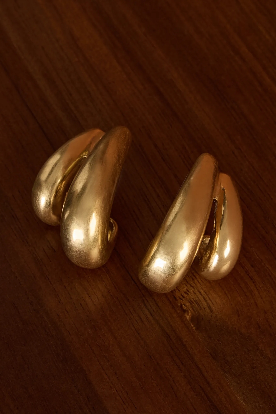 PUFFY DOUBLE  HALF HOOP EARRINGS - Lucky Brand Outlet