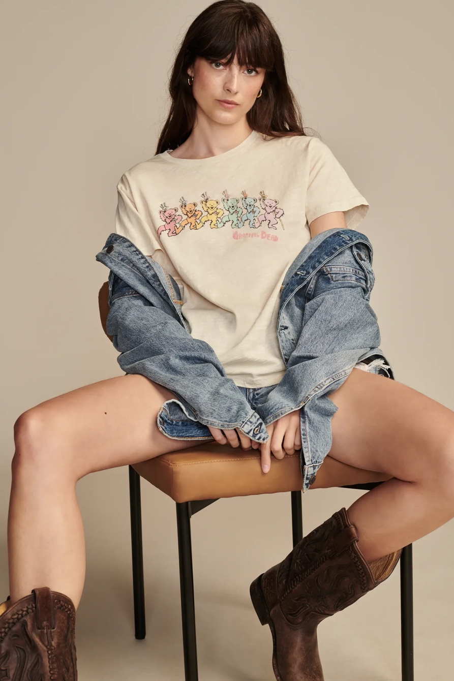 GRATEFUL DEAD DANCING BEARS BOYFRIEND TEE - Lucky Brand Outlet