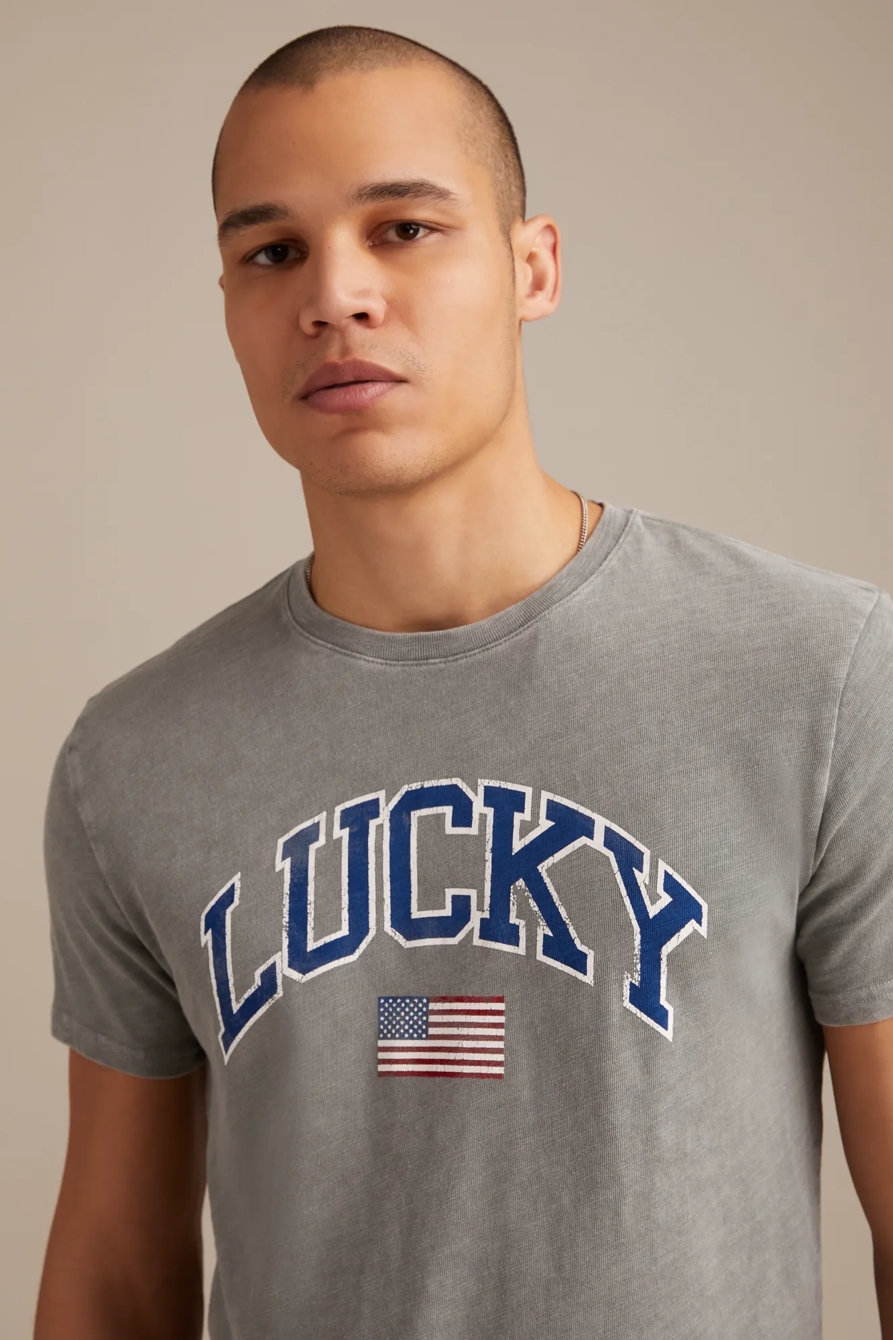 LUCKY FLAG TEE - Lucky Brand Outlet