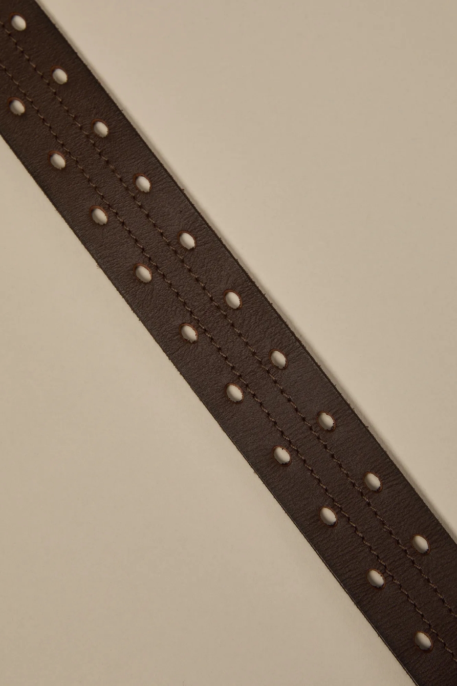 DOUBLE PERFORATED LEATHER BELT - Lucky Brand Outlet