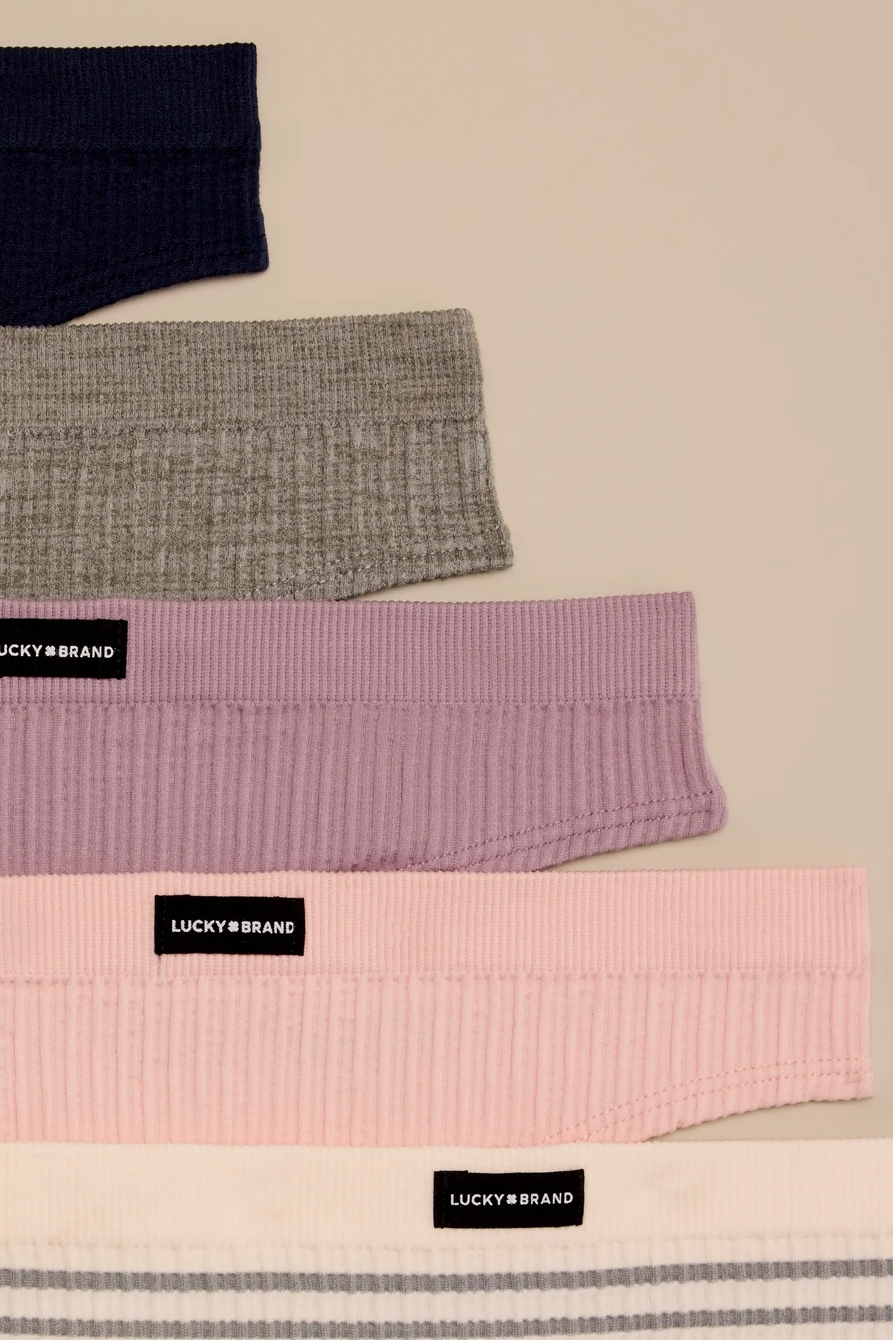 5 PACK RIBBED THONG - Lucky Brand Outlet