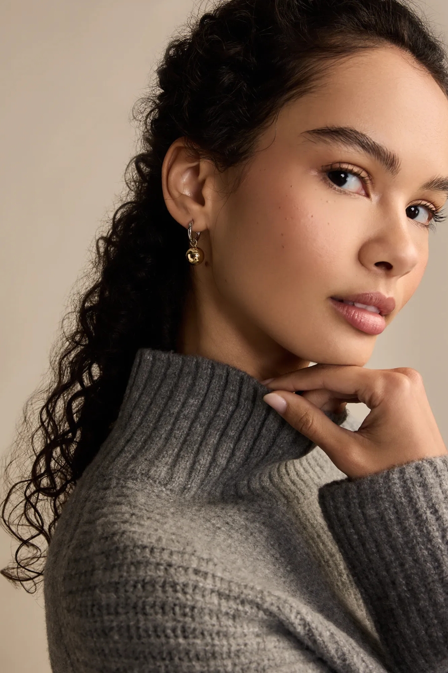 TWO TONE BALL CHARM HOOPS - Lucky Brand Outlet