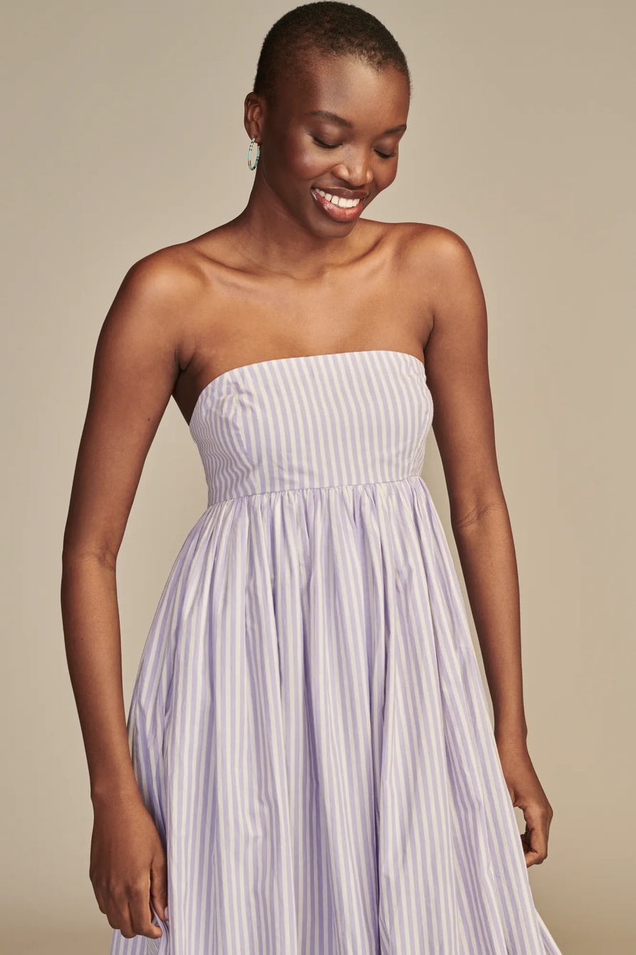 POPLIN BUBBLE HEM MAXI DRESS - Lucky Brand Outlet