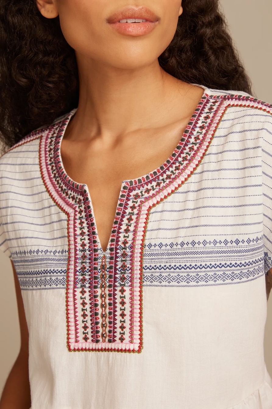 SHELL SLEEVE PEASANT BLOUSE - Lucky Brand Outlet