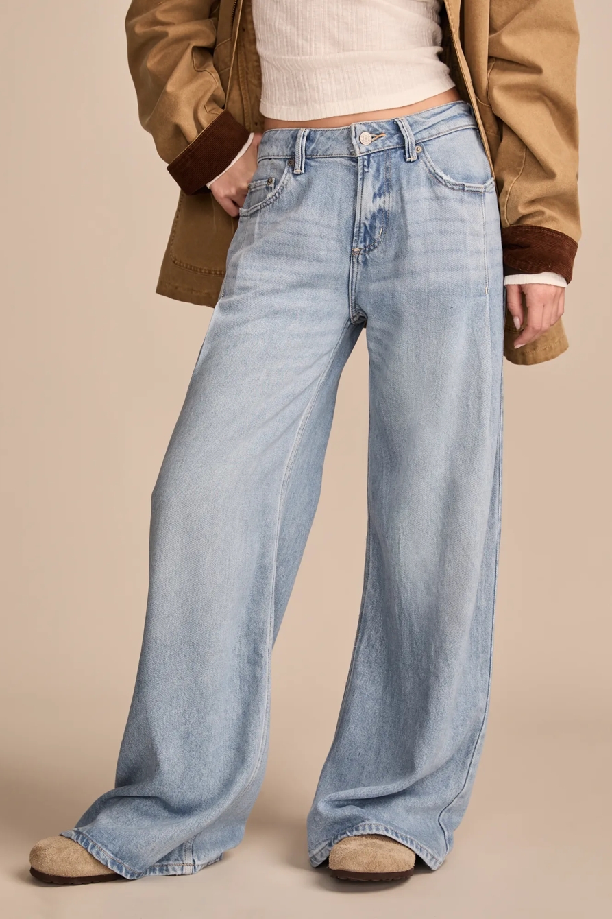 WIDE LEG PLEATED LIQUID DENIM LUXE PALAZZO - Lucky Brand Outlet