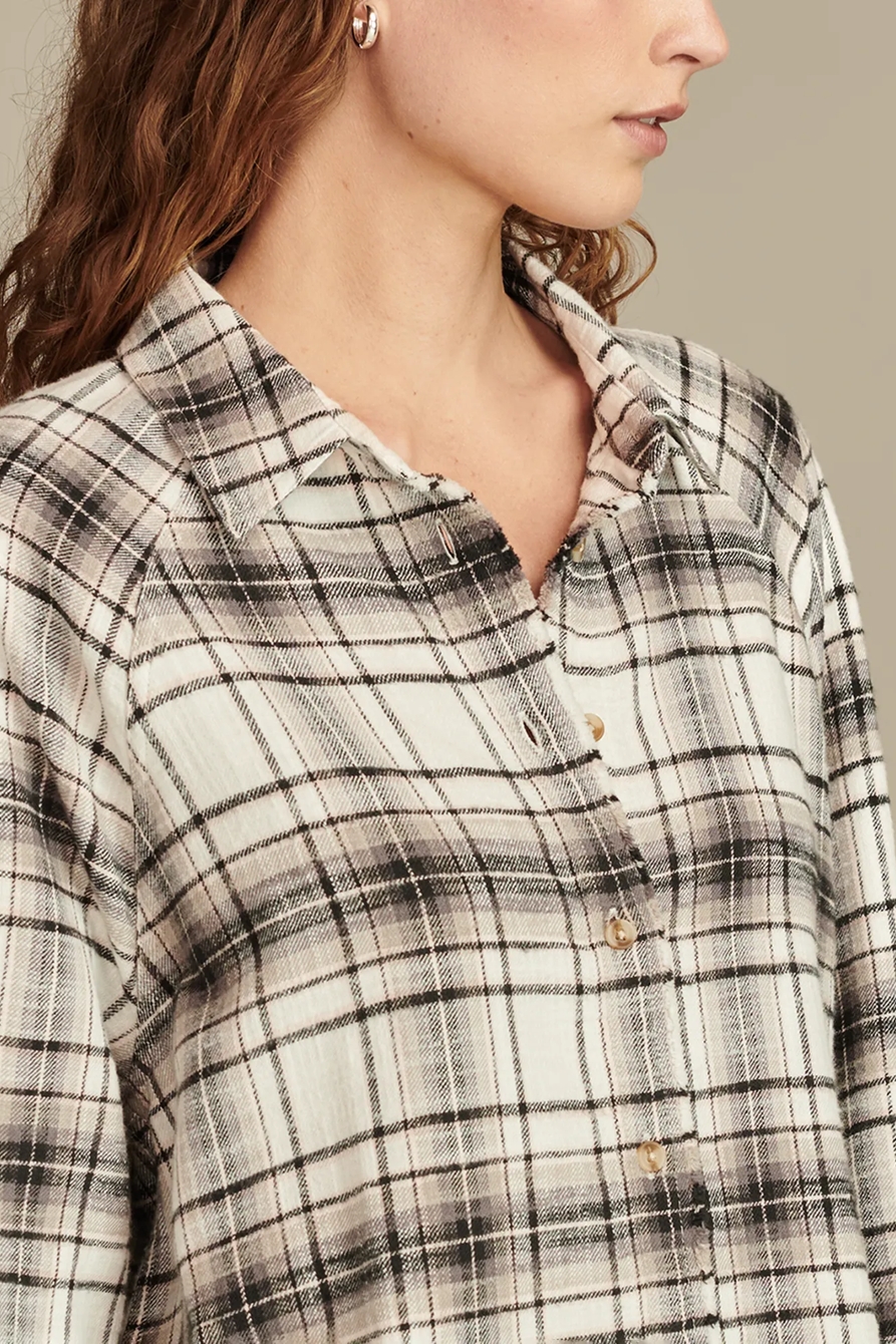 TUNIC PLAID FLANNEL SHIRT - Lucky Brand Outlet