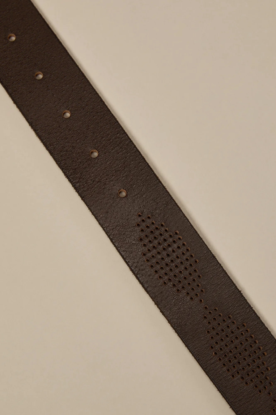 PERFORATED LEATHER BELT - Lucky Brand Outlet