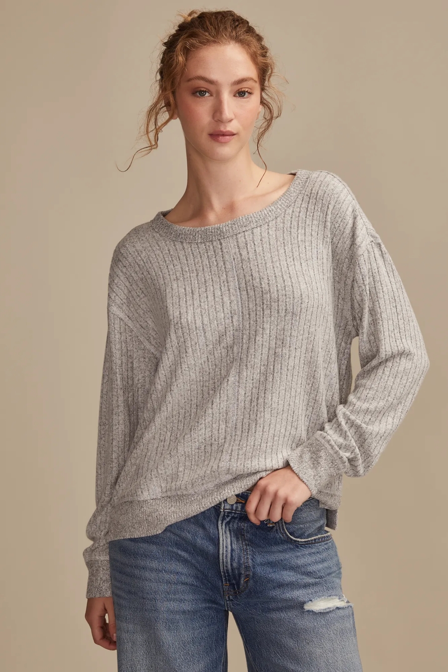 CLOUD LONG SLEEVE CREW TOP - Lucky Brand Outlet
