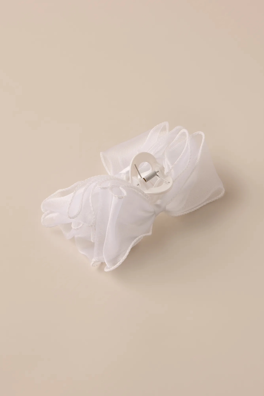 WHITE BOW CLAW - Lucky Brand Outlet