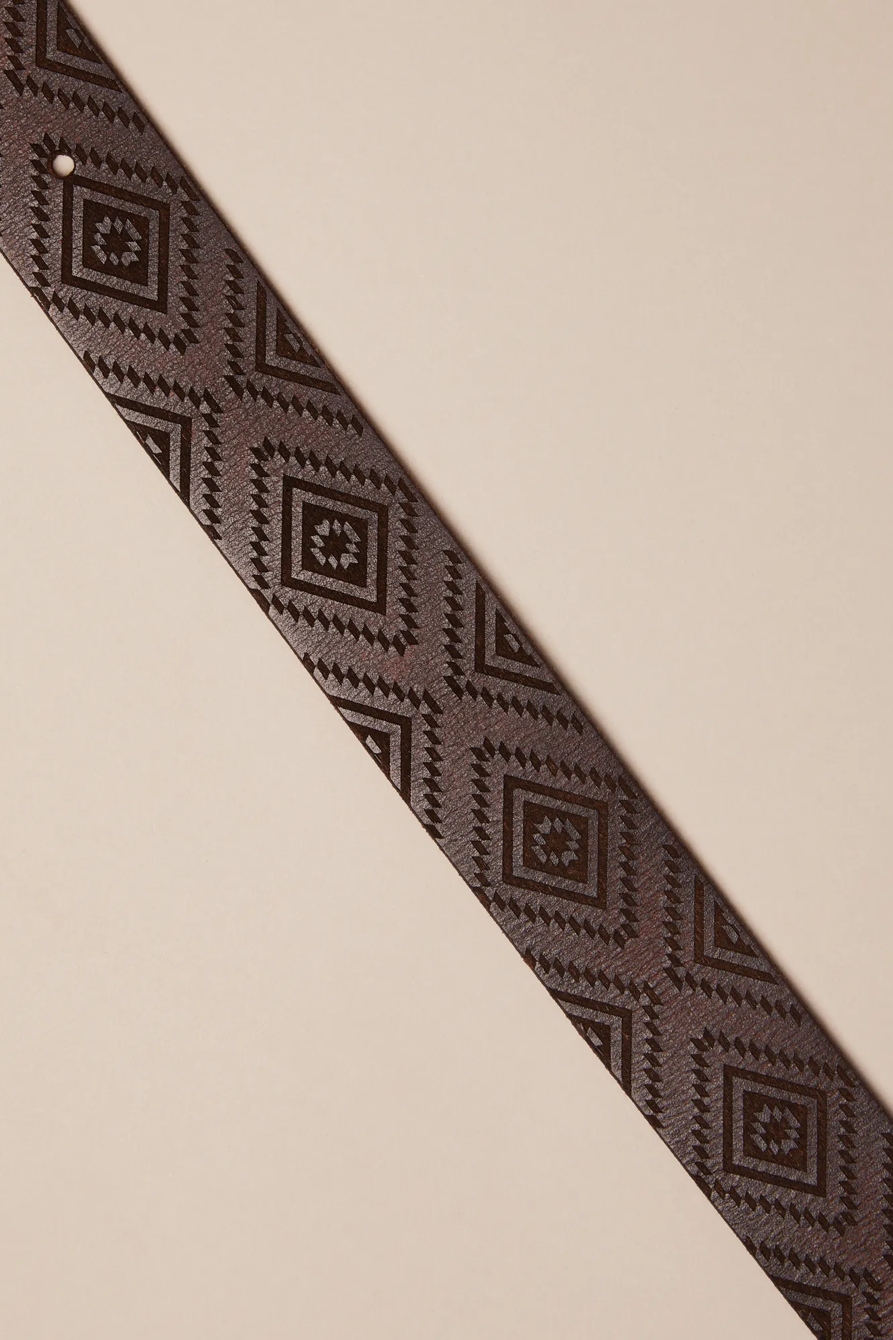 EMBOSSED LEATHER BELT - Lucky Brand Outlet