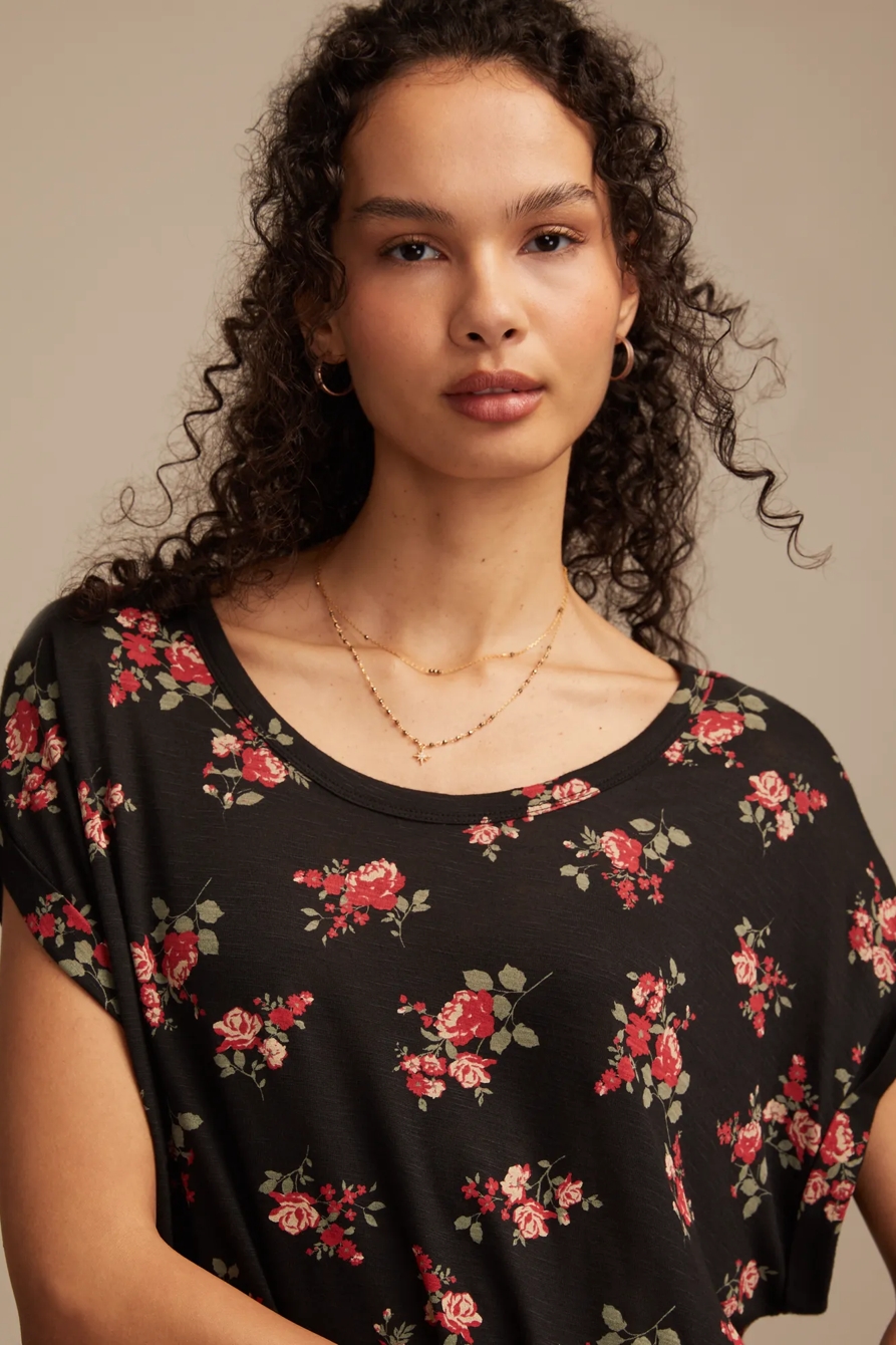 SHORT SLEEVE SANDWASH DOLMAN TEE - Lucky Brand Outlet