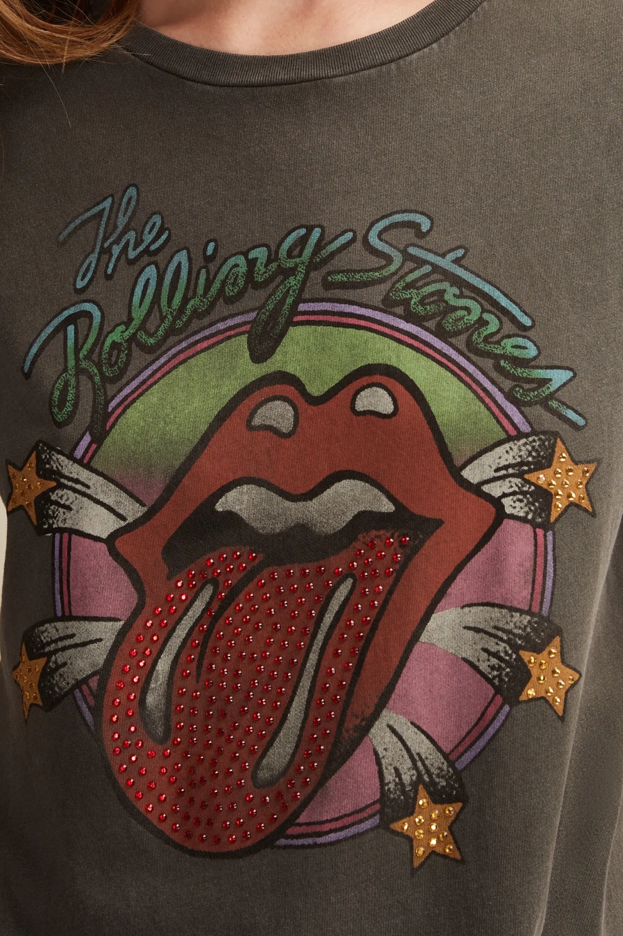 ROLLING STONES STAR LIPS BOYFRIEND TEE - Lucky Brand Outlet