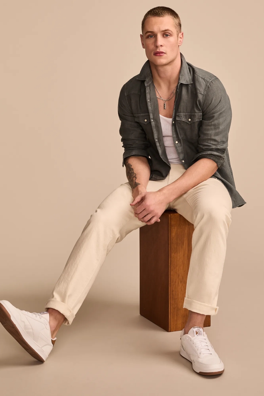 LINEN WESTERN LONG SLEEVE SHIRT - Lucky Brand Outlet